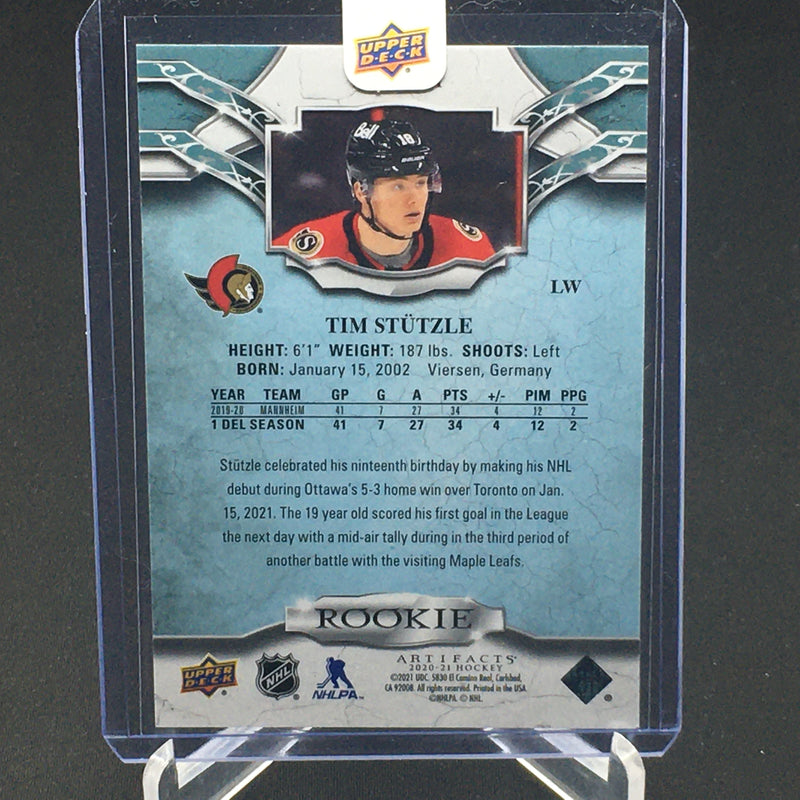 2020 UPPER DECK ARTIFACTS - EMERALD ROOKIE - T. STUTZLE - #201 - #'D/99 - RC