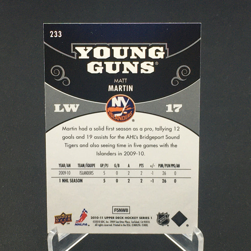2010 UPPER DECK SERIES ONE - YOUNG GUNS - M. MARTEN -