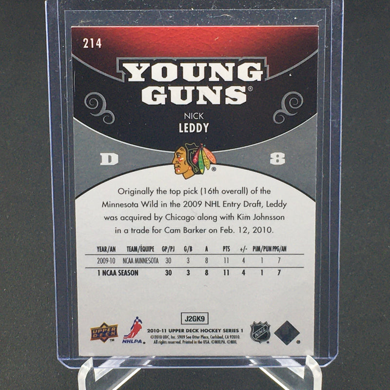 2010 UPPER DECK SERIES ONE - YOUNG GUNS - N. LEDDY -