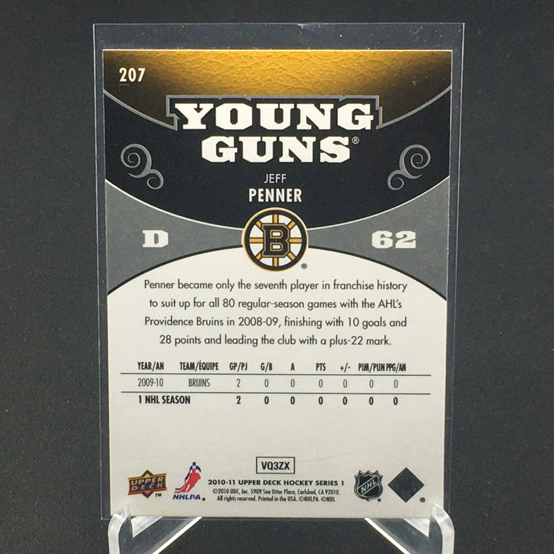 2010 UPPER DECK SERIES ONE - YOUNG GUNS - J. PENNER -
