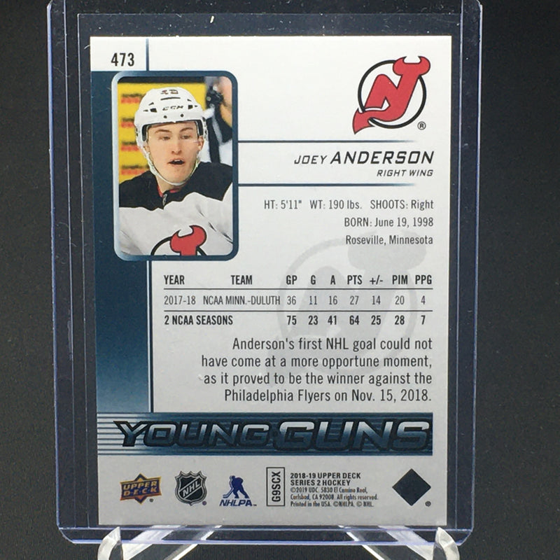 2018 UPPER DECK SERIES TWO - YOUNG GUNS - J. ANDERSON -