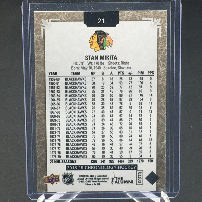 2018 UPPER DECK CHRONOLOGY - S. MIKITA - #21 - #'D/222