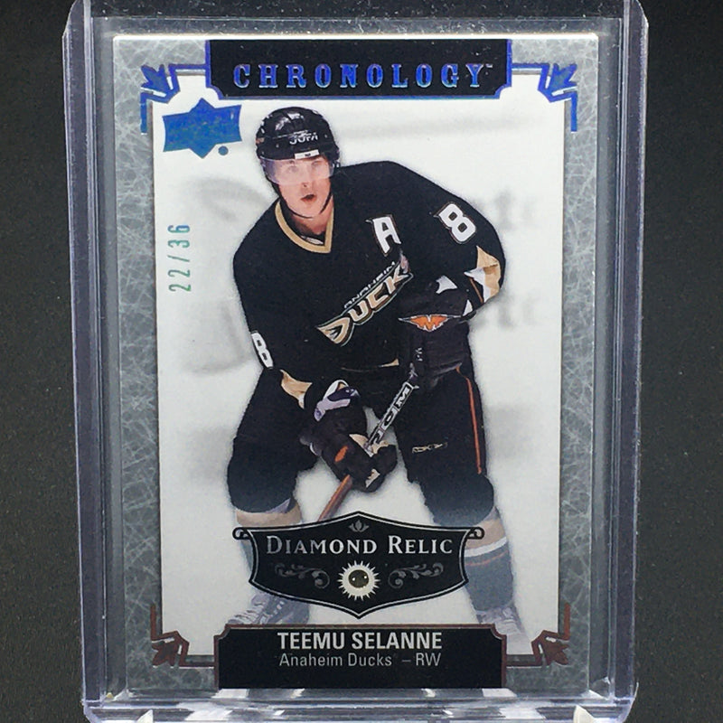 2018 UPPER DECK CHRONOLOGY - DIAMOND RELIC - T. SELANNE - #8 - #'D/36 - DIAMOND
