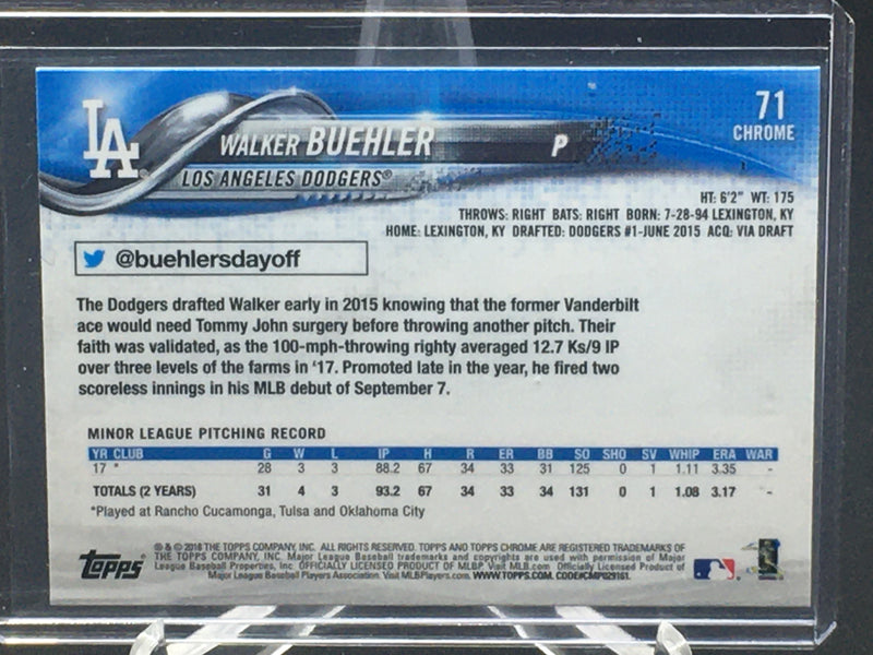 2018 TOPPS CHROME - W. BUEHLER -