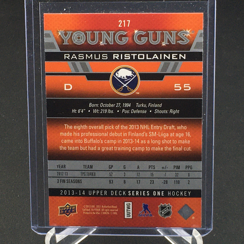 2013 UPPER DECK SERIES ONE - YOUNG GUNS - R. RISTOLAINEN -
