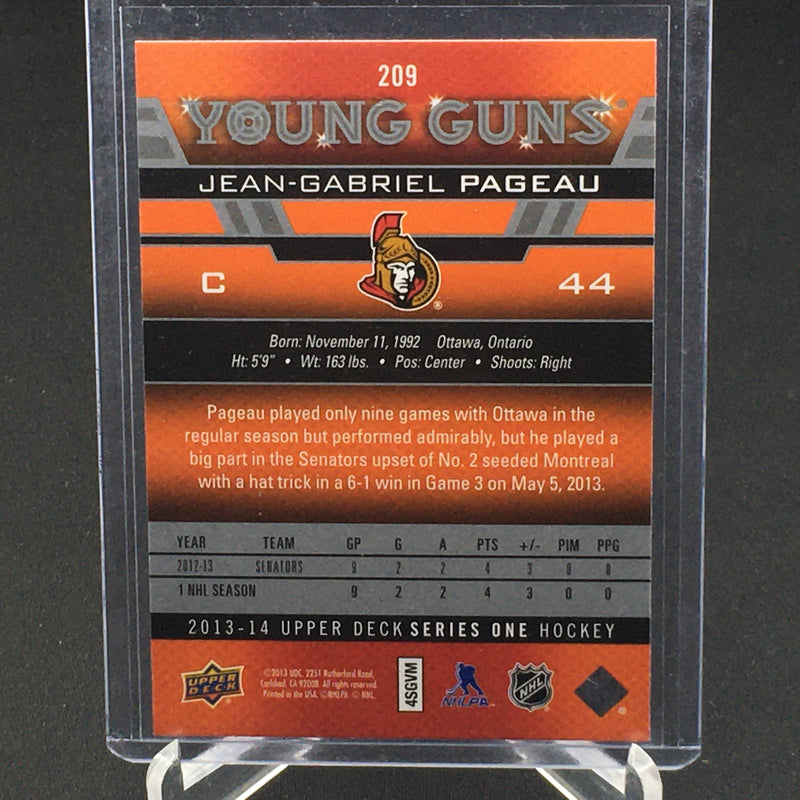 2013 UPPER DECK SERIES ONE - YOUNG GUNS - J. PAGEAU -