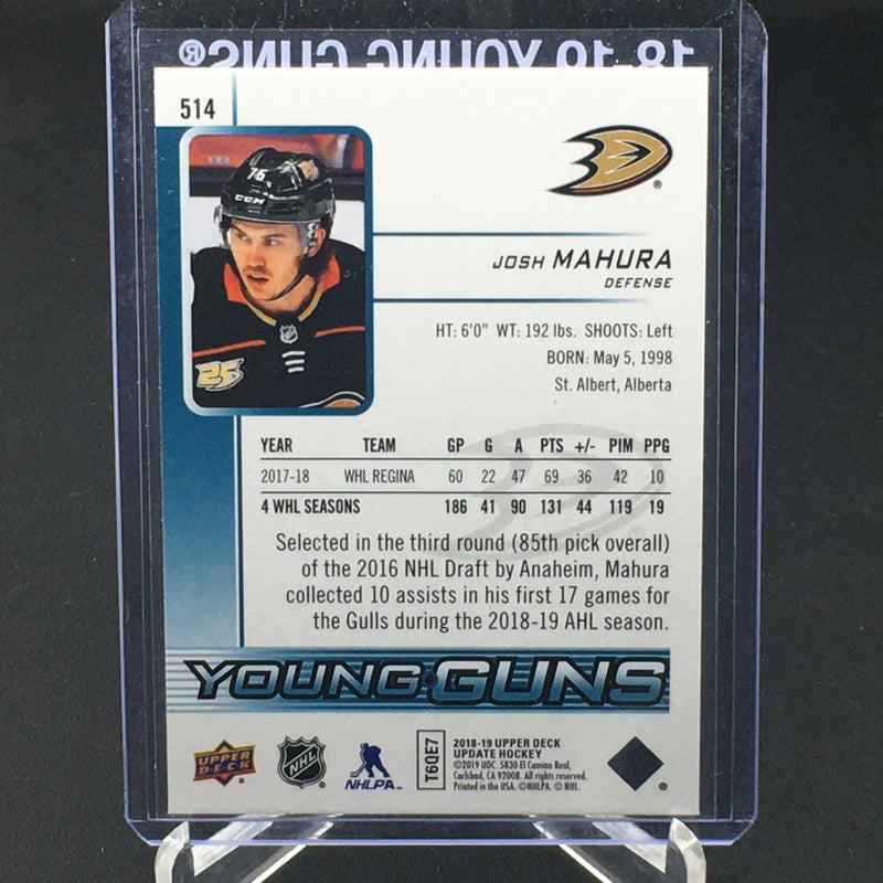 2018 UPPER DECK UPDATE  - YOUNG GUNS - J. MAHURA -
