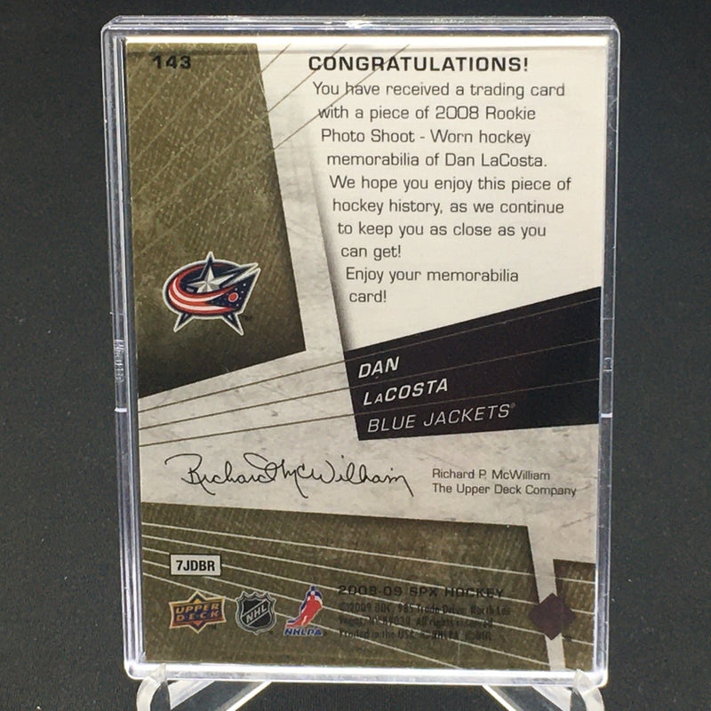 2008 UPPER DECK SPX - SPX ROOKIES - SPECTRUM - D. LaCOSTA - #143 - #'D/25 - JERSEY PATCH RELIC - RC