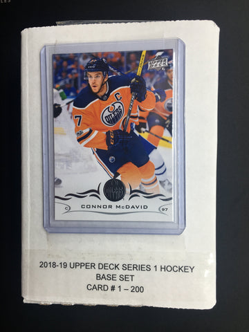 2018 UPPER DECK SERIES ONE - HOCKEY BASE SET - #1-200
