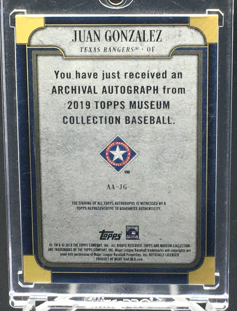 2019 TOPPS MUSEUM COLLECTION - ARCHIVAL AUTOGRAPH - J. GONZALES - #AA-JG - #'D/25 - AUTOGRAPH