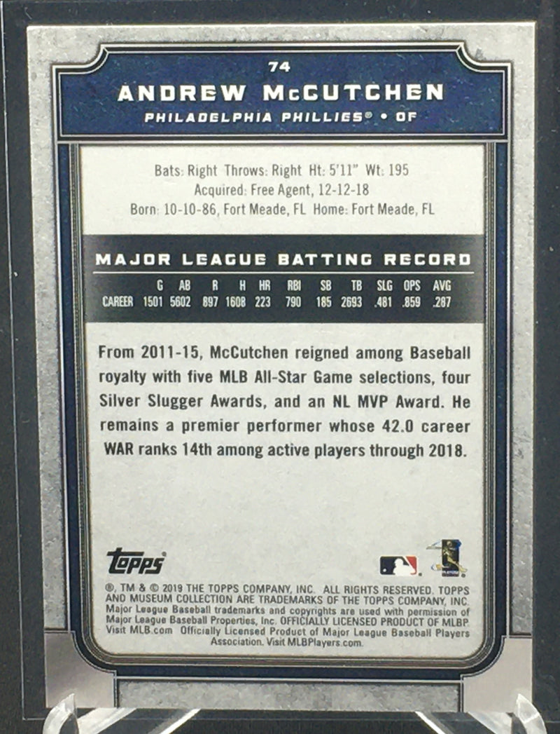 2019 TOPPS MUSEUM COLLECTION - A. MCCUTCHEN -