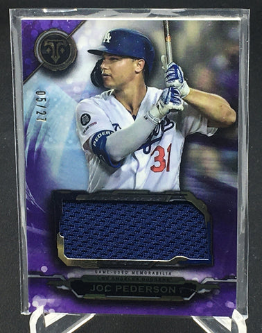 2019 TOPPS TRIPLE THREADS - SINGLE JUMBO RELIC - J. PEDERSON - #SJR-JP2 - #'D/27 - JERSEY