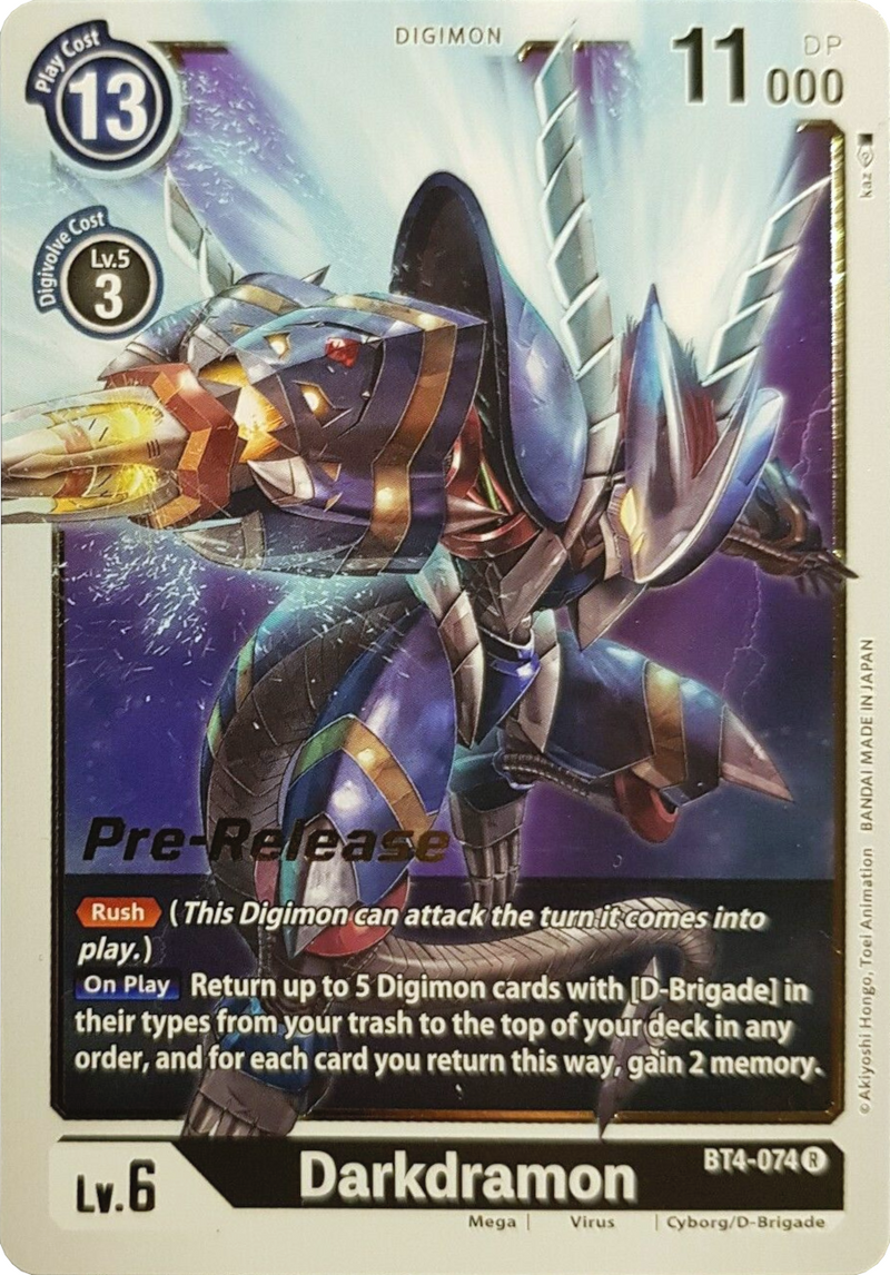 Darkdramon [BT4-074] [Great Legend Pre-Release Promos]