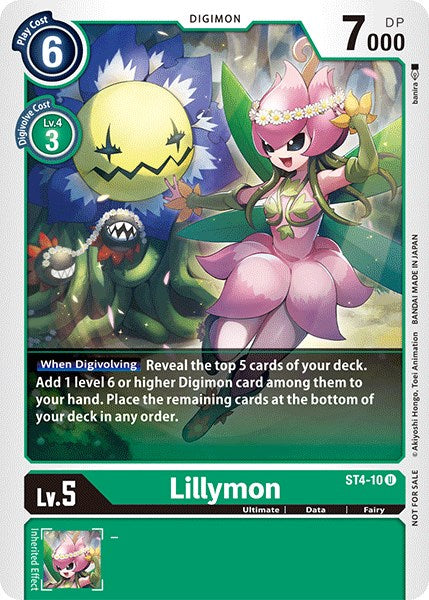 digimon card game green deck Lillymon [ST4-10] (Official Tournament Pack Vol.3) [Starter Deck: Giga