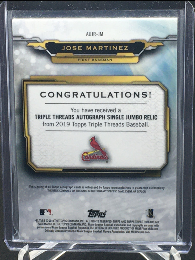 2019 TOPPS TRIPLE THREADS - SINGLE JUMBO RELIC - J. MARTINEZ - #AUR-JM - #'D/99 - RELIC - AUTOGRAPH