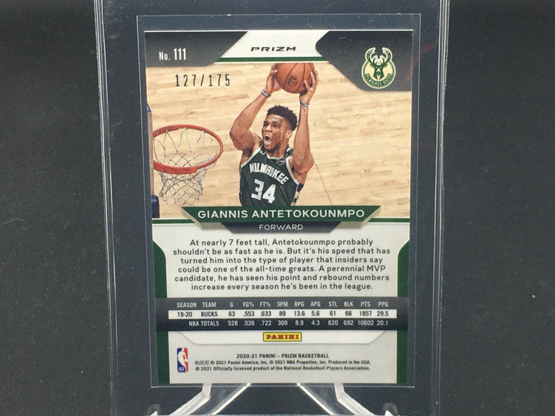 2020 PANINI PRIZM - G. ANTETOKOUNMPO - #111 - #'D/175 - PURPLE CRACKED ICE