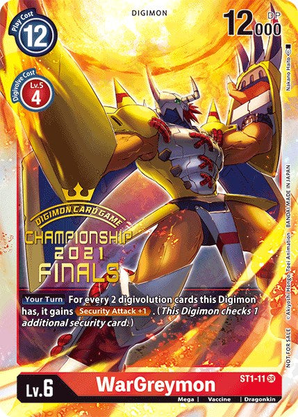 WarGreymon [ST1-11] (2021 Championship Finals Event Pack Alt-Art Gold