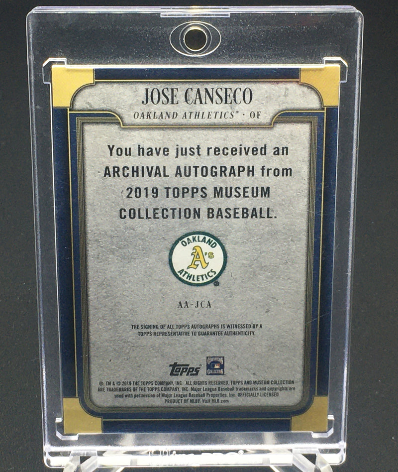 2019 TOPPS MUSEUM COLLECTION - J. CANSECO - #'D/50 - #AA-JCA - AUTOGRAPH