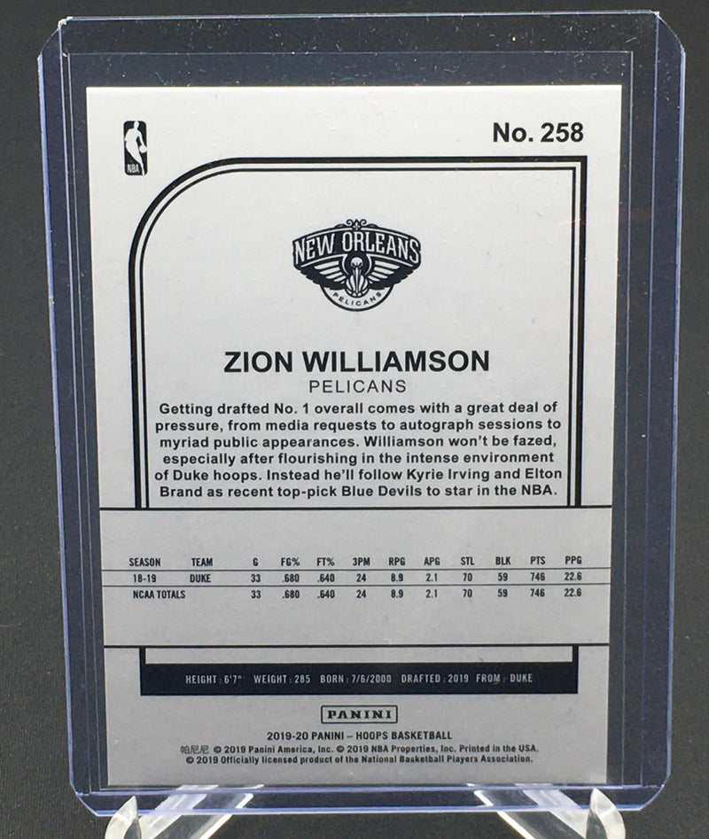 2019 PANINI HOOPS - WINTER - Z. WILLIAMSON -