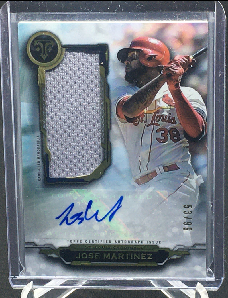 2019 TOPPS TRIPLE THREADS - SINGLE JUMBO RELIC - J. MARTINEZ - #AUR-JM - #'D/99 - RELIC - AUTOGRAPH