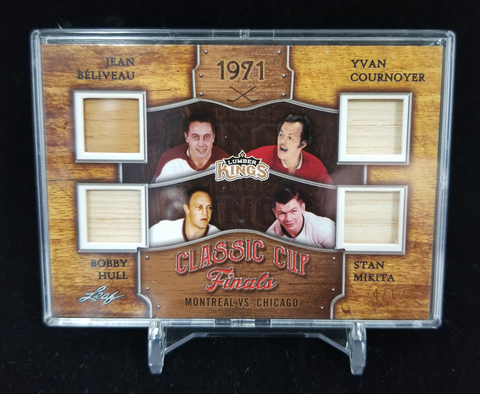 2016 LEAF LUMBER KINGS - 1971 CLASSIC CUP FINALS - CC-04 - #'D/12 - J. BELIVEAU , Y. COURNOYER , B. HULL , S. MIKITA