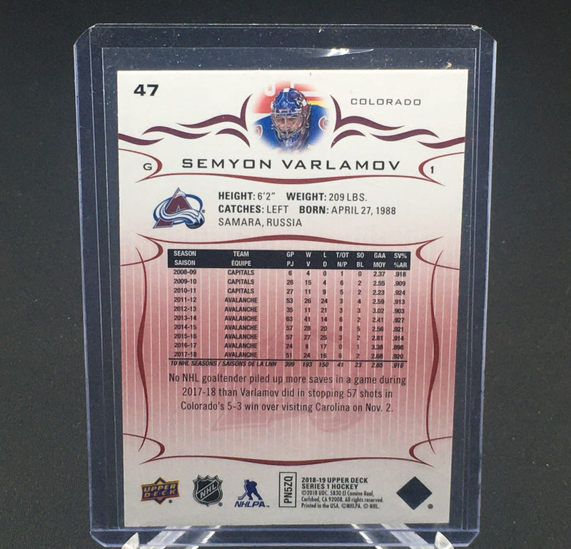 2018 UPPER DECK SERIES ONE - UD EXCLUSIVES - S. VARLAMOV - #47 - #'D/100
