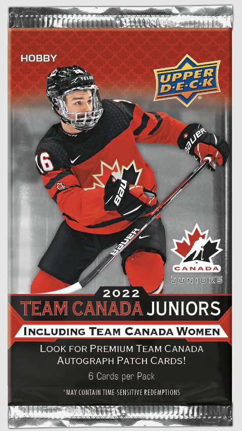 2022 UPPER DECK TEAM CANADA WORLD JUNIORS HOCKEY HOBBY PACK